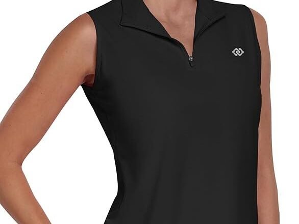 ladies sleeveless golf tops