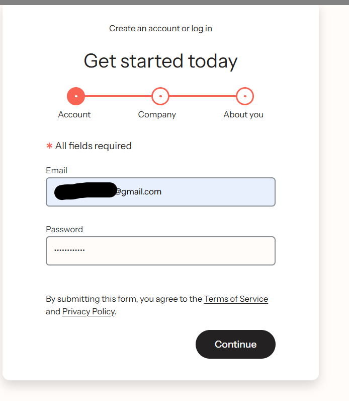 signup and onboarding